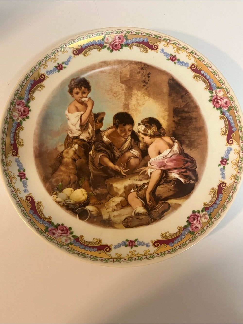 Vintage‎ 1960’s Limoges “Street Urchin” Reproduction Plate, Hand Painted